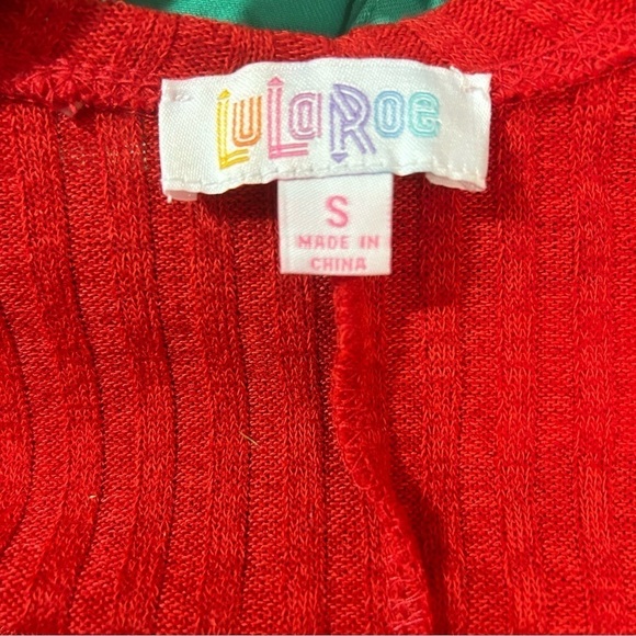 New Lularoe Women’s Sarah Red Rubbed Duster Cardigan Pockets Size Small BNWT - Picture 3 of 6